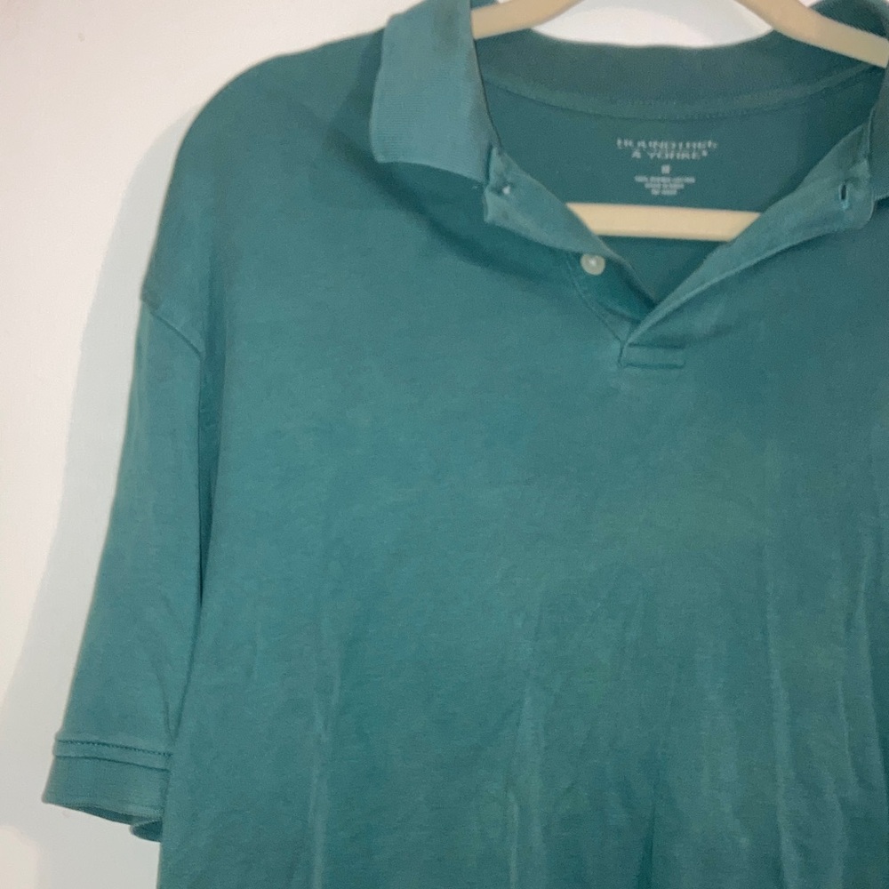 Roundtree & Yorke Teal 2-button Polo Shirt